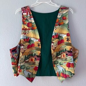 Reversible Vest Fall Harvest Large Teacher Vest Pumpkin
